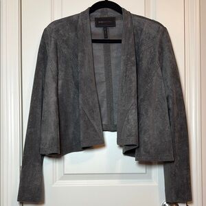 BCBGMaxAzria Gray Blazer with Shawl Collar and Long Sleeves NWOT